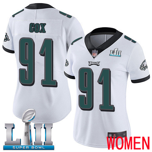 Women Philadelphia Eagles #91 Fletcher Cox White Vapor Untouchable NFL Jersey Limited Player Super Bowl LII->youth nfl jersey->Youth Jersey